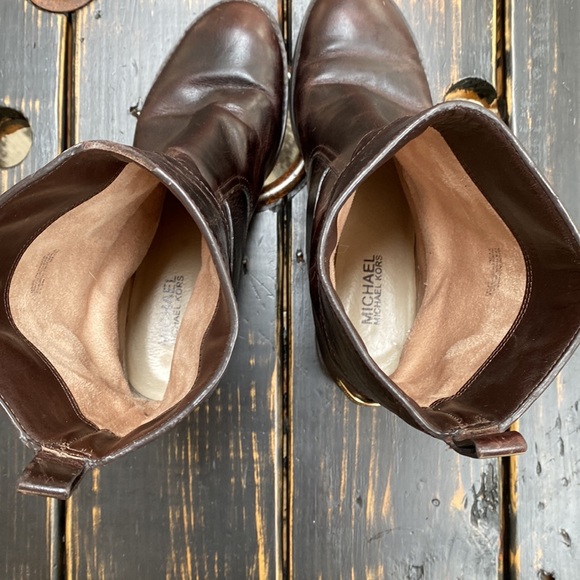 Michael Kors Ankle Boots with Goldtone Hardware and Lug Sole - Picture 6 of 12